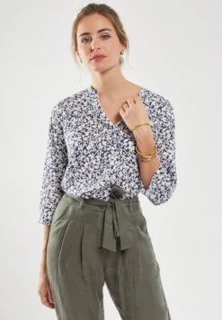 Armor-Lux FLEURS - Bluse - Imprimé Fleurs Seal Blanc
