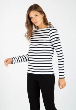 Armor-Lux CROZON MARINIÈRE - Langarmshirt - Blanc/rich Navy