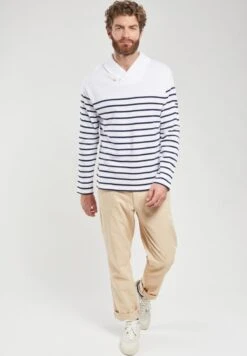 Armor-Lux STRIPE - Sweatshirt - Blanc Marine Deep