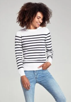 Armor Lux 27 Armor-Lux BRIAC MARINE - Strickpullover - Milk/rich Navy