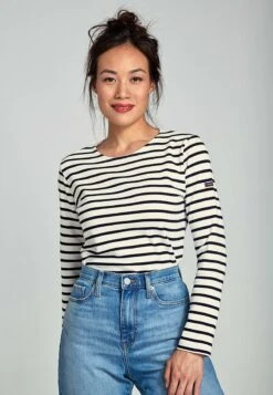 Armor-Lux LESCONIL MARINIÈRE - Langarmshirt - Nature/rich Navy -Armor Lux 3dd8ad2834454e5380899eb42e87b5d4