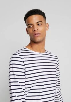 Armor-Lux PLOZÉVET MARINIÈRE - Langarmshirt - White / Blue -Armor Lux 6973d0ee55b8468fb5b5a7383a753cca