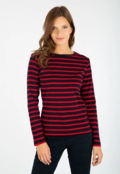 Armor-Lux CROZON MARINIÈRE - Langarmshirt - Rich Navy/braise