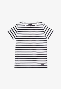 Armor-Lux MORGAT MARINIÈRE - T-Shirt Print - Blanc/rich Navy