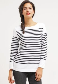 Armor-Lux AMIRAL MARINIÈRE - Langarmshirt - Blanc/rich Navy