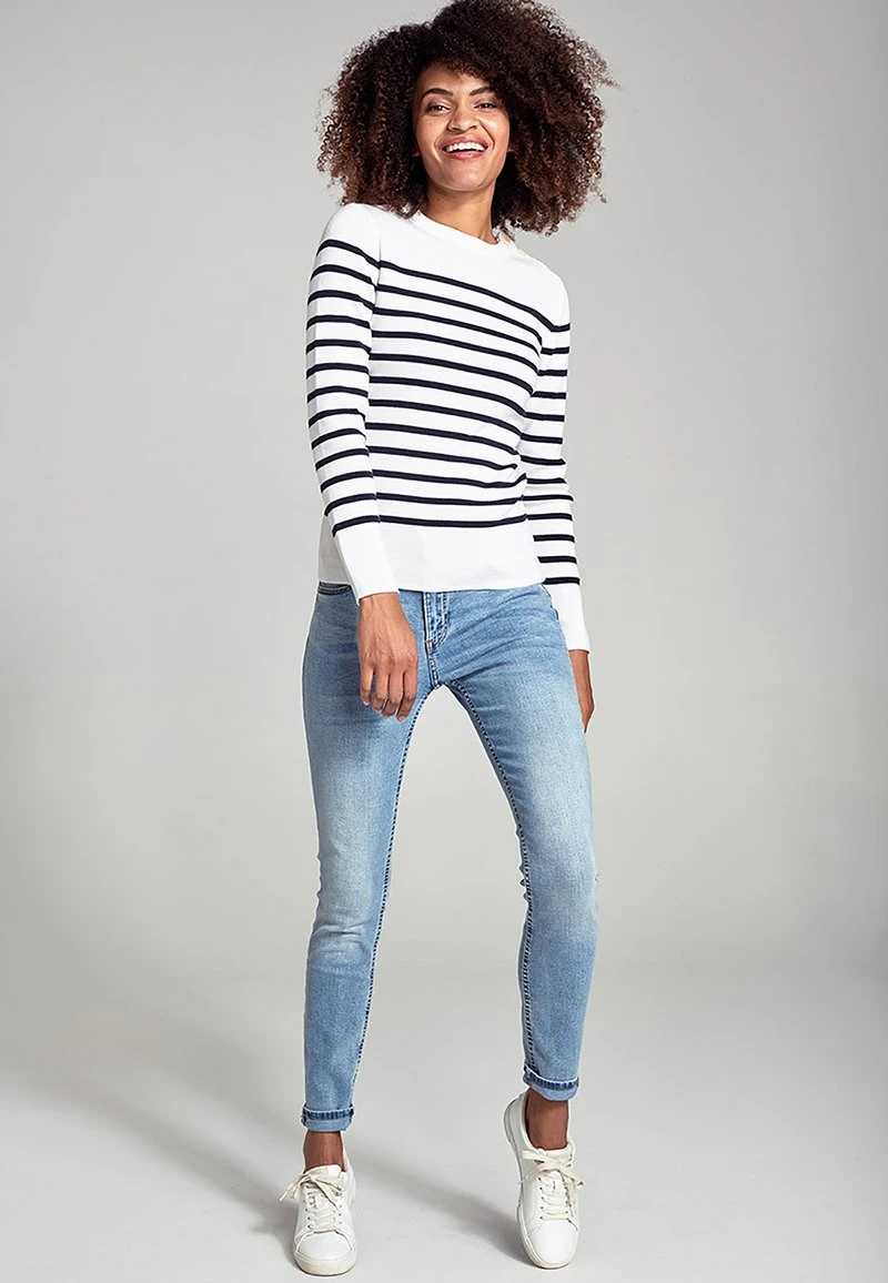 Armor-Lux BRIAC MARINE - Strickpullover - Milk/rich Navy 4 Armor-Lux BRIAC MARINE - Strickpullover - Milk/rich Navy – Bild 2