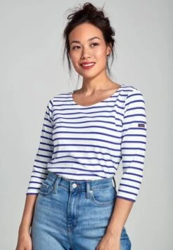 Armor-Lux REMPART MARINIÈRE - Langarmshirt - Blanc / étoile / Braise -Armor Lux b673168eedd24fdeb2adf31e67694c94