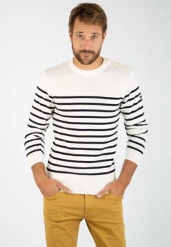 Armor-Lux GOULENEZ MARINE - Strickpullover - Milk Navire