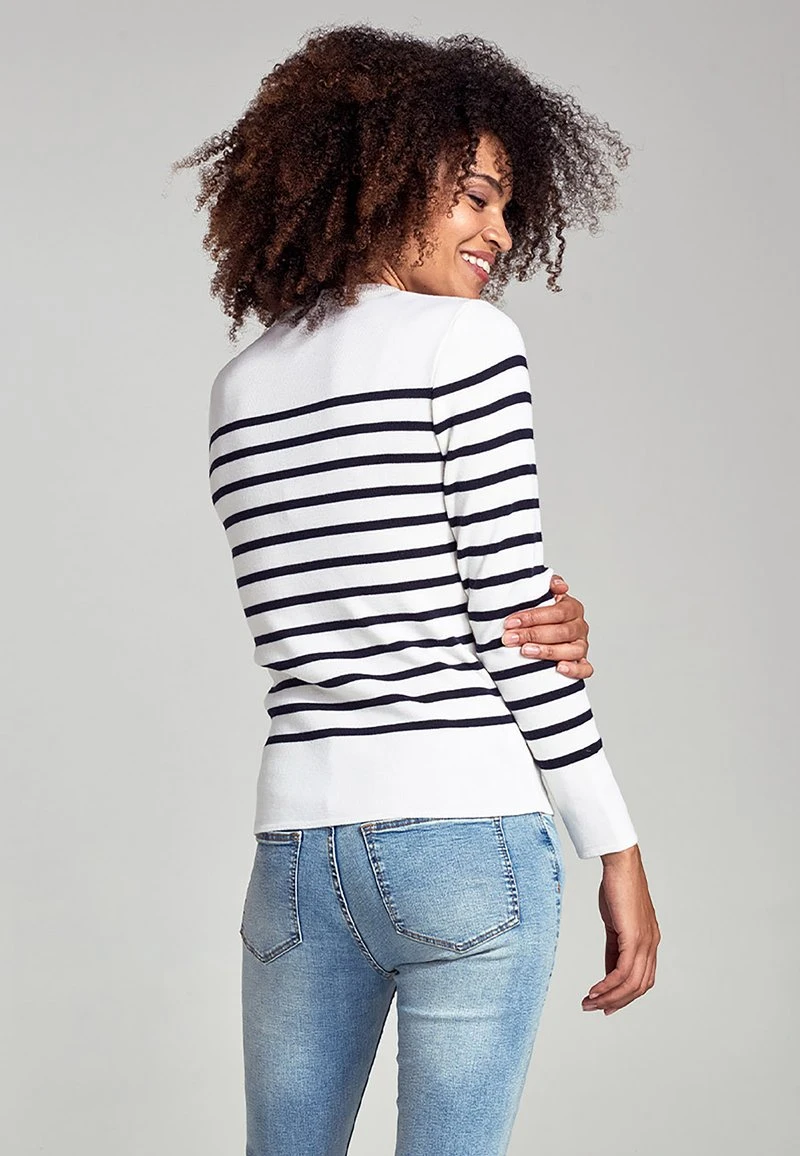 Armor-Lux BRIAC MARINE - Strickpullover - Milk/rich Navy 5 Armor-Lux BRIAC MARINE - Strickpullover - Milk/rich Navy – Bild 3